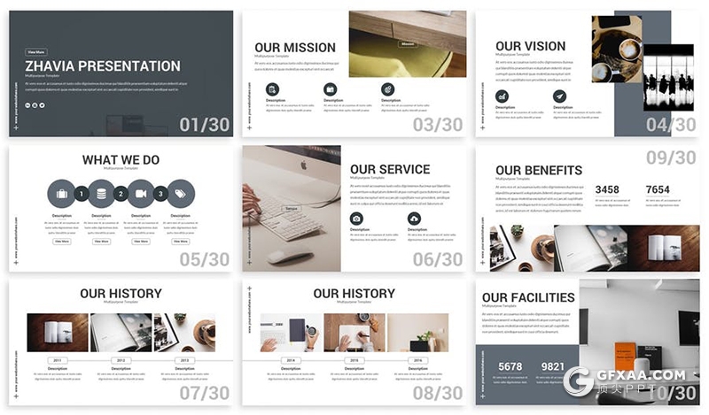 30页国外创意商务风格团队介绍通用PPT模板3种主题配色 - 顶尖PPT