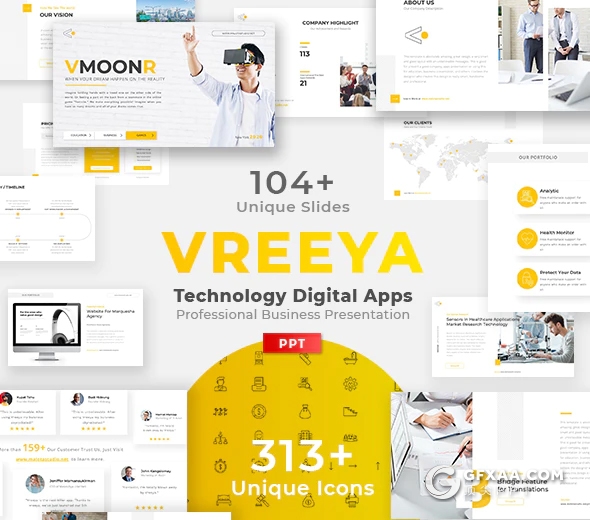 104页VR技术数字应用专业业务演示PPT模板国外高端商务PPT模板 - 顶尖PPT