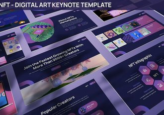 虚拟AI数字艺术芯片人工智能科技主题keynote模板 - 顶尖PPT