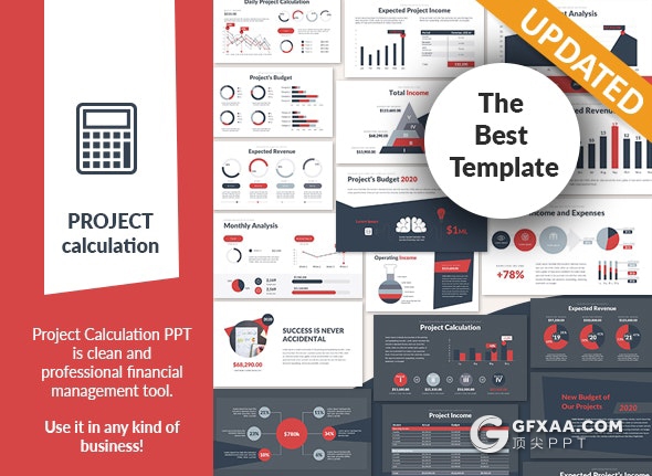 100页项目预算财务数据分析数据图形图表PPT模板 - 顶尖PPT
