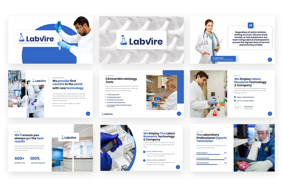 实验室科学研究主题展示Keynote模板 - 顶尖PPT