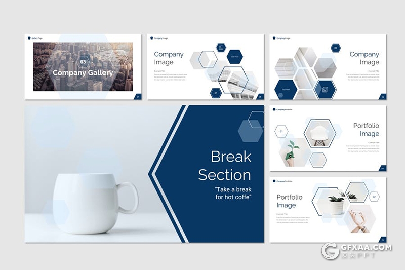 30页创意六边形组合设计国外多用途keynote模板5种主题配色 - 顶尖PPT