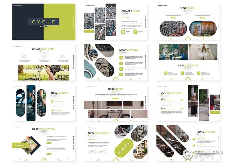 30页创意图形版式设计商务多用途PPT模板5种主题配色 - 顶尖PPT