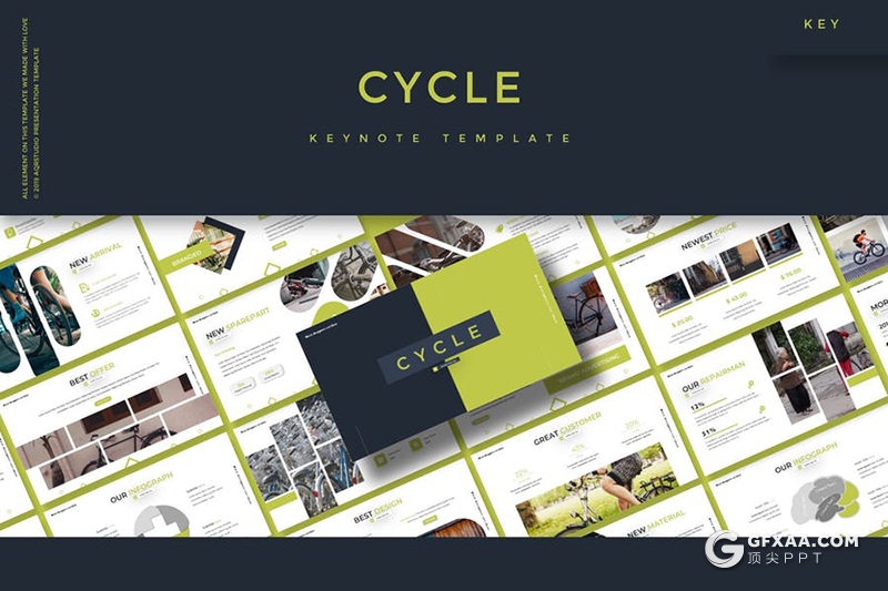 30页创意图形版式设计商务多用途keynote模板5种主题配色 - 顶尖PPT