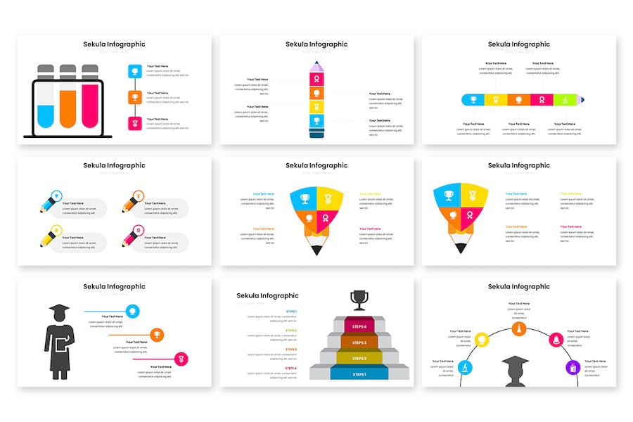 简洁多用途数据信息图表Keynote模板 - 顶尖PPT