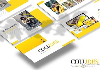 30页扁平化简约时尚风格PPT模板5种主题配色 - 顶尖PPT