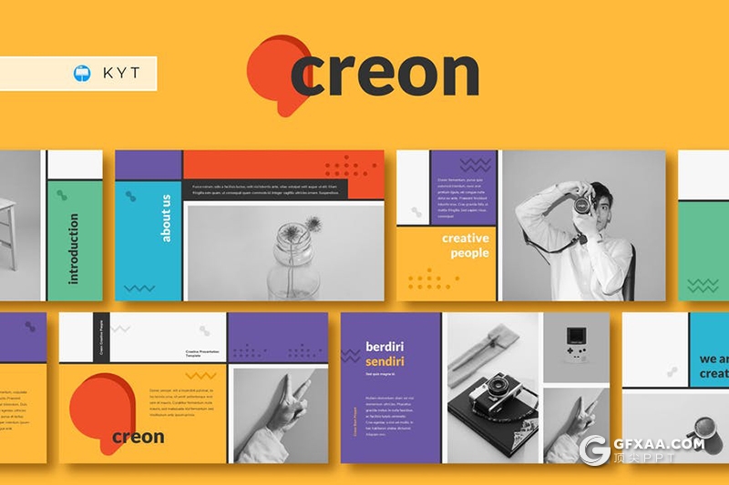 30页MEB卡通风格时尚流行风格keynote模板 - 顶尖PPT