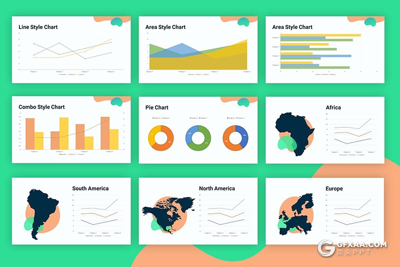 47页国外精美创意图形设计商务风工作总结PPT模板 - 顶尖PPT