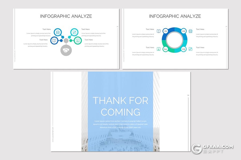 30页国外商业团队介绍工作总结汇报Google slides模板5种主题配色 - 顶尖PPT
