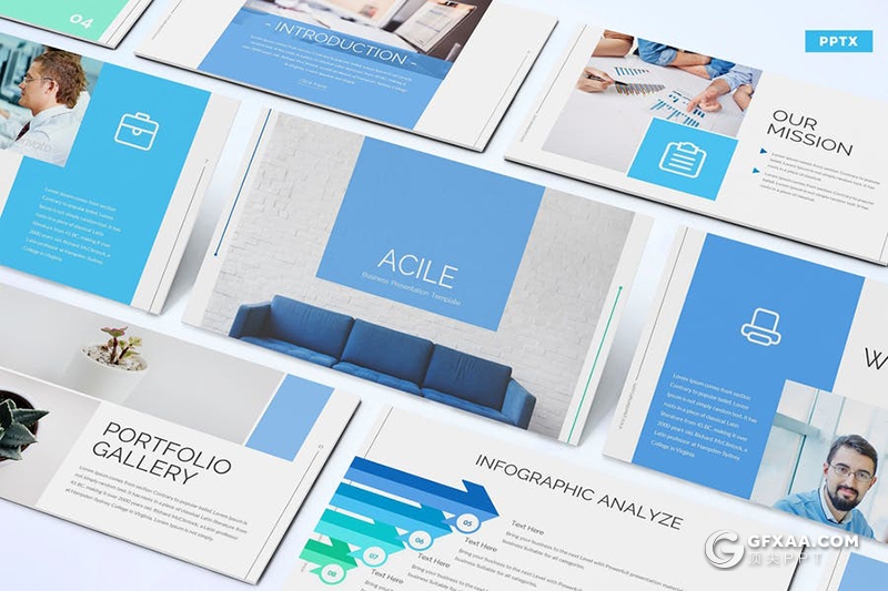 30页国外商业团队介绍工作总结汇报PPT模板5种主题配色 - 顶尖PPT