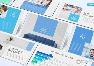 30页国外商业团队介绍工作总结汇报PPT模板5种主题配色 - 顶尖PPT