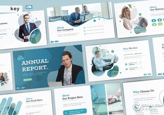 30页创意图形设计企业介绍年度报告国外商务keynote模板5种主题配色 - 顶尖PPT