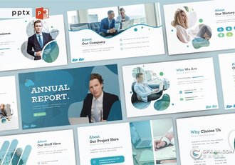30页创意图形设计企业介绍年度报告国外商务PPT模板5种主题配色 - 顶尖PPT