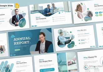 30页创意图形设计企业介绍年度报告国外商务Google slides模板5种主题配色 - 顶尖PPT