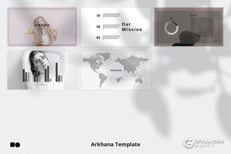 50页简约时尚流行杂志风格模特写真服装秀keynote模板 - 顶尖PPT