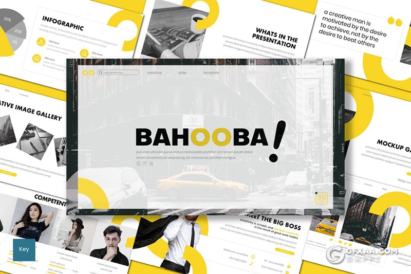 30页创意圆形设计团队人员介绍展示国外商务通用keynote模板5种主题配色 - 顶尖PPT