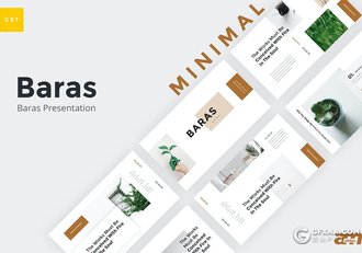 30页极简小清新文艺风格Google slides模板 - 顶尖PPT