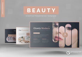 30页创意圆角矩形女性化妆品宣传介绍PPT模板5种主题配色 - 顶尖PPT
