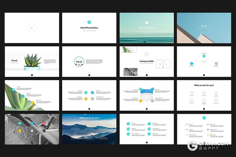 105页国外小清新风格商务图形设计工作汇报计划多用途keynote模板 - 顶尖PPT