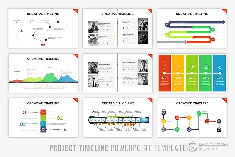 42页项目时间轴时间进度表PPT模板 - 顶尖PPT