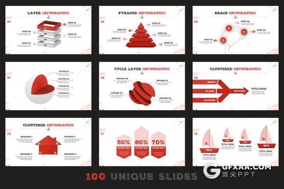 100页复古做旧水彩痕迹效果PPT模板 22种XML配色文件 - 顶尖PPT