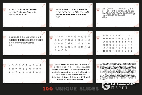 100页复古做旧水彩痕迹效果PPT模板 22种XML配色文件 - 顶尖PPT