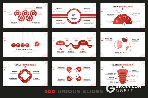 100页复古做旧水彩痕迹效果PPT模板 22种XML配色文件 - 顶尖PPT