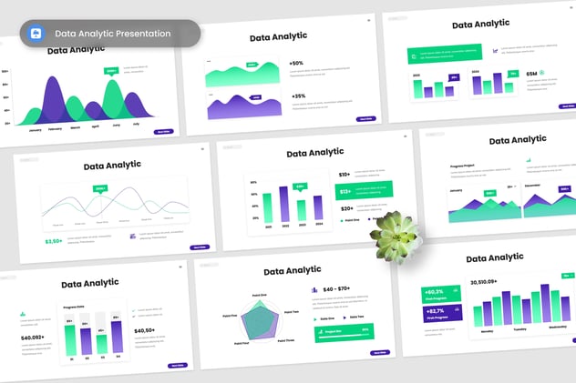 数据可视化分析统计图形keynote模板 - 顶尖PPT