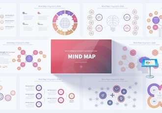 圆形思维导图信息图形keynote模板 - 顶尖PPT