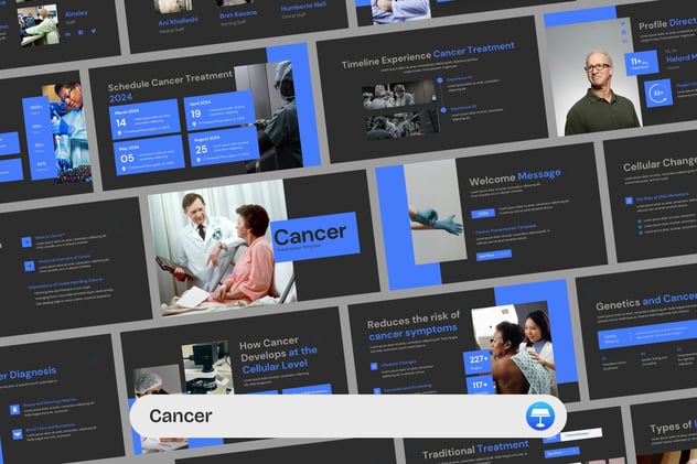 肺癌医学研究治疗主题keynote模板 - 顶尖PPT
