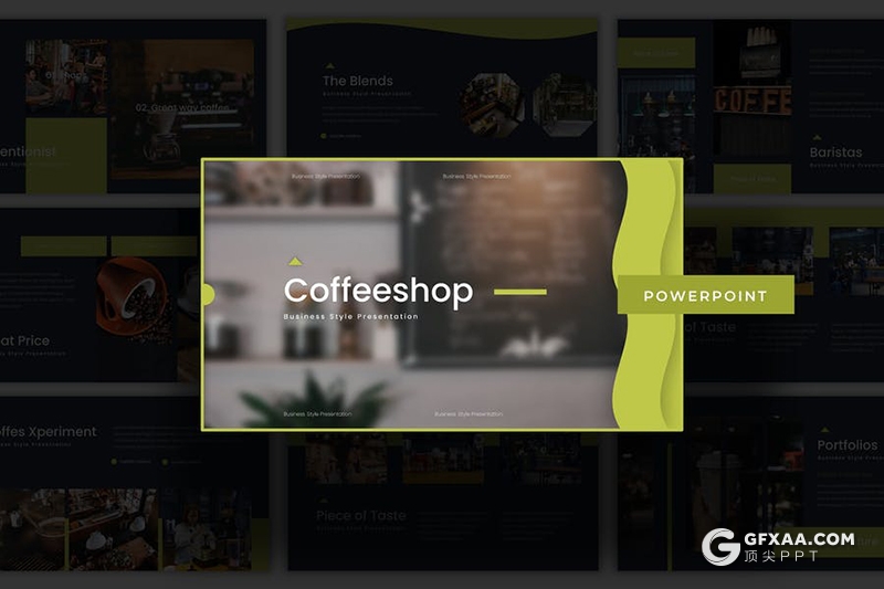 30页咖啡店产品宣传介绍咖啡店行业数据分析PPT模板5种主题配色 - 顶尖PPT