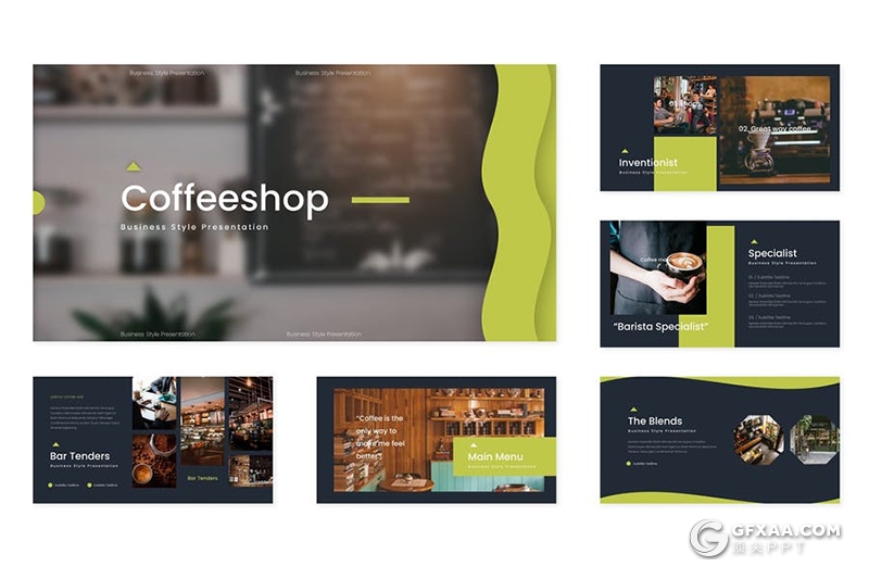 30页咖啡店产品宣传介绍咖啡店行业数据分析PPT模板5种主题配色 - 顶尖PPT