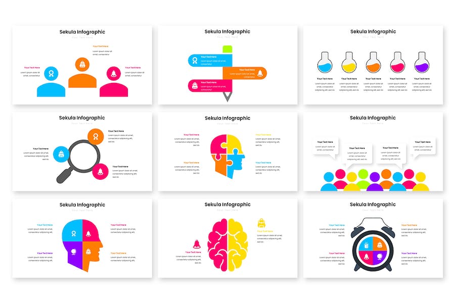 简洁多用途数据信息图表Keynote模板 - 顶尖PPT