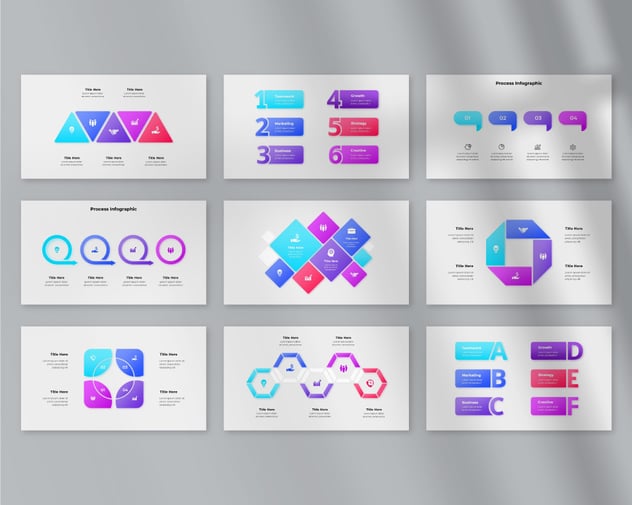 彩色商业动画步骤流程图形PPT模板 - 顶尖PPT