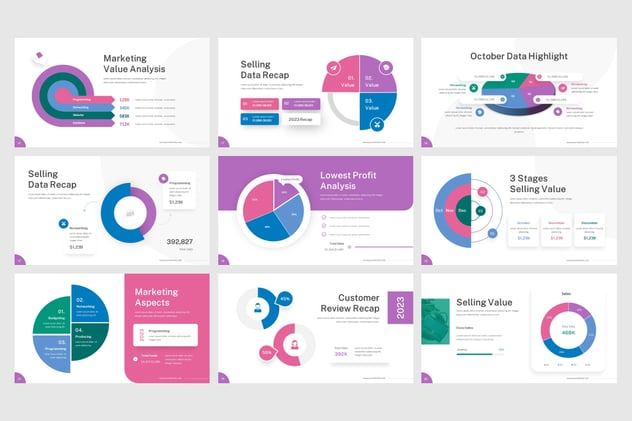 圆圈信息图形keynote模板 - 顶尖PPT