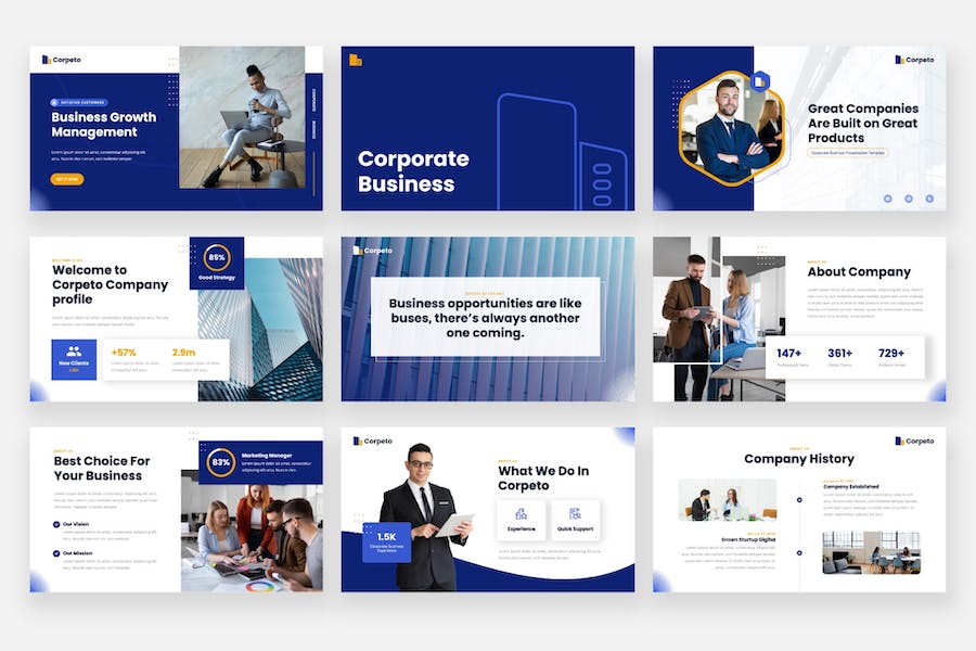 企业商务商业通用PPT模板 - 顶尖PPT