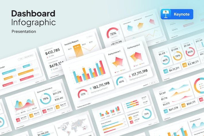 数据信息图形图表keynote模板 - 顶尖PPT
