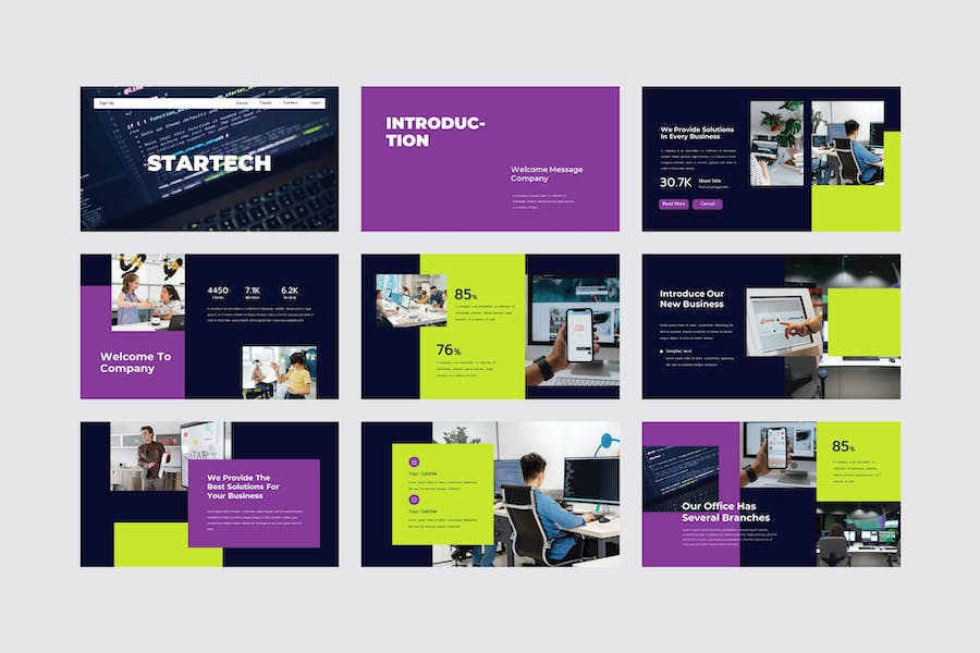 未来科技感企业主题演示PPT模板 - 顶尖PPT