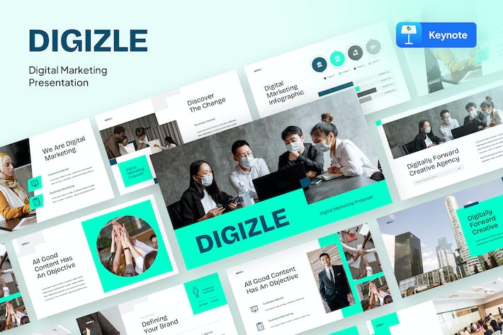数字营销推广策略讲述Keynote模板 - 顶尖PPT