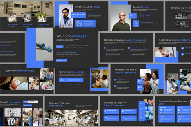 肺癌医学研究治疗主题keynote模板 - 顶尖PPT