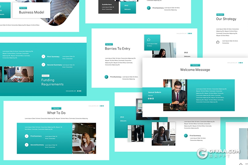 68页蓝色企业公司宣传介绍项目展示工作总结PPT模板 - 顶尖PPT