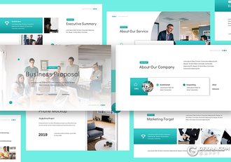 68页蓝色企业公司宣传介绍项目展示工作总结PPT模板 - 顶尖PPT