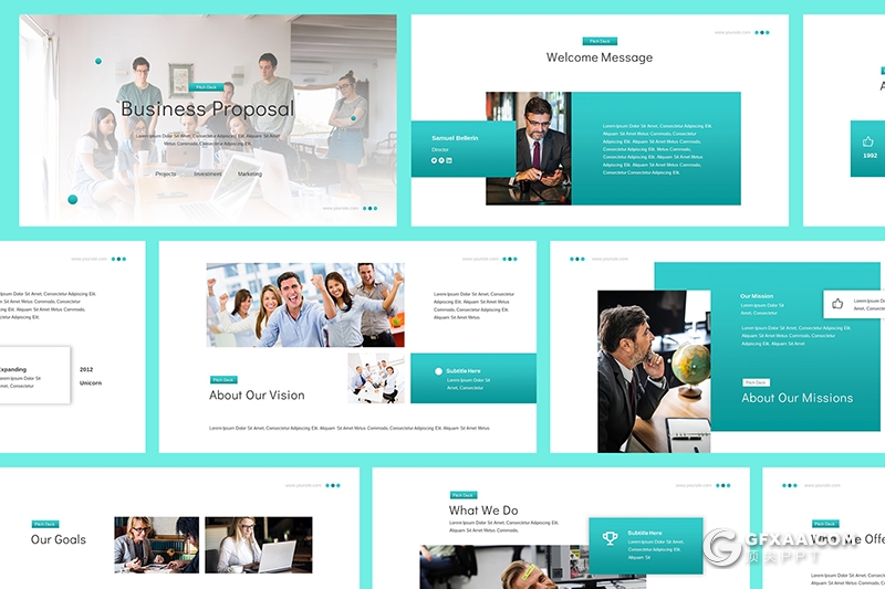 68页蓝色企业公司宣传介绍项目展示工作总结PPT模板 - 顶尖PPT