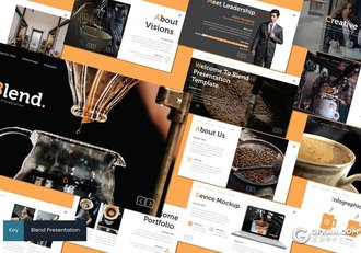 30页咖啡产品宣传介绍简约时尚风格keynote模板5种主题配色 - 顶尖PPT