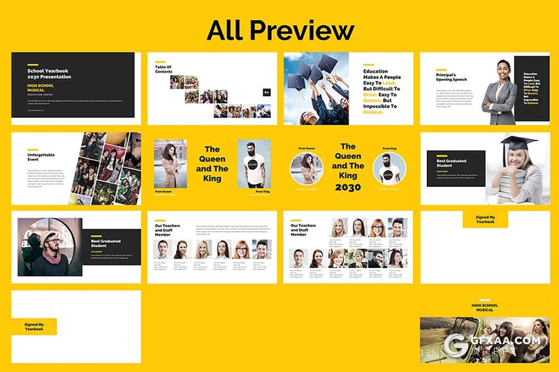 30页学校毕业典礼照片展示学生风采展示毕业相册PPT模板 - 顶尖PPT