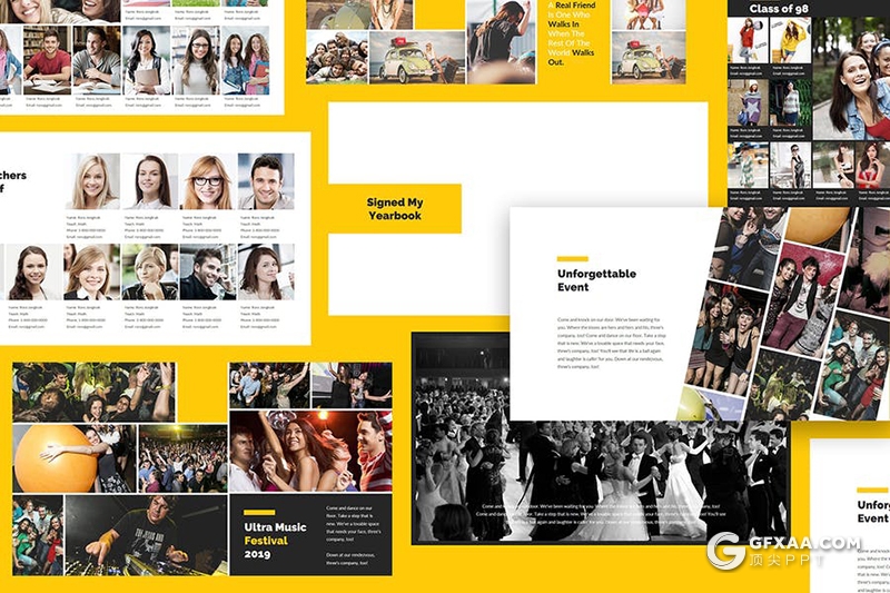 30页学校毕业典礼照片展示学生风采展示毕业相册PPT模板 - 顶尖PPT