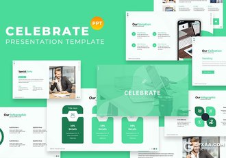 30页国外商务风格企业项目展示介绍欧美风格PPT模板5种主题配色 - 顶尖PPT