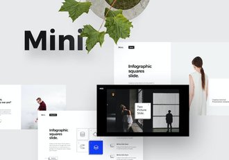 迷你黑白风格商务总结团队介绍通用PPT模板 - 顶尖PPT