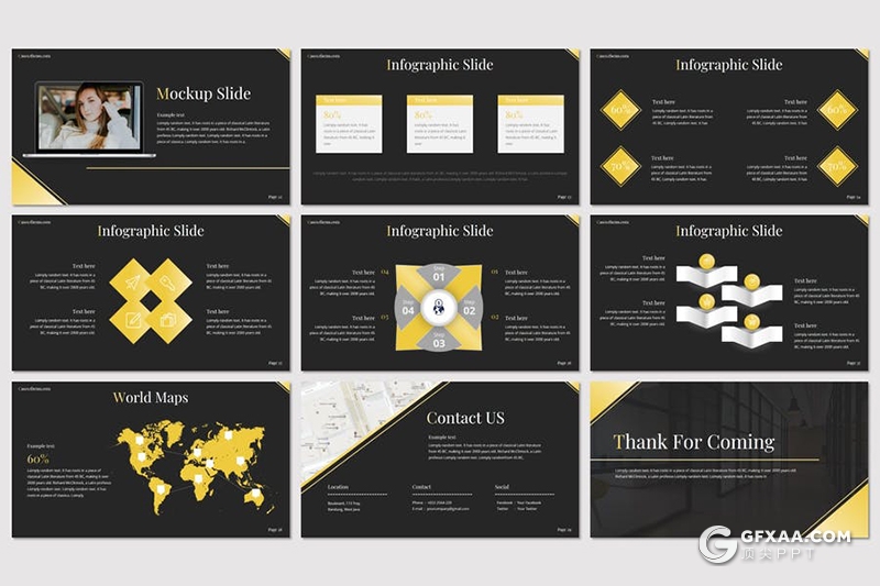 30页高逼格企业公司介绍展示商务团队展示Google slides模板5种主题配色 - 顶尖PPT