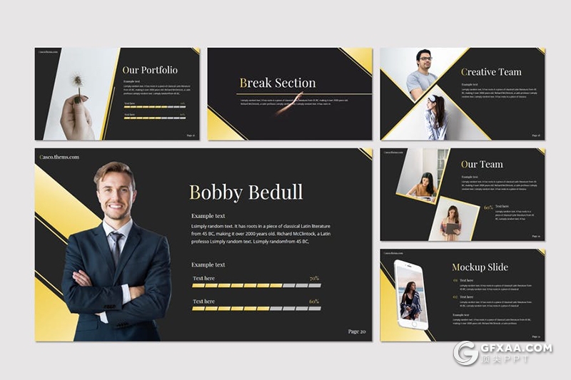 30页高逼格企业公司介绍展示商务团队展示Google slides模板5种主题配色 - 顶尖PPT